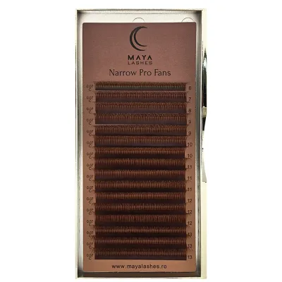 Extensii de gene Narrow Pro Fans 5D mix 6-13 m DARK BROWN